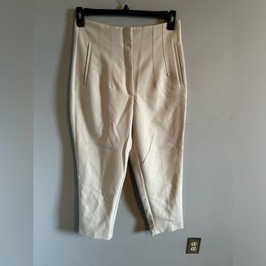 Zara Cream High Waisted Trouser Size Large
